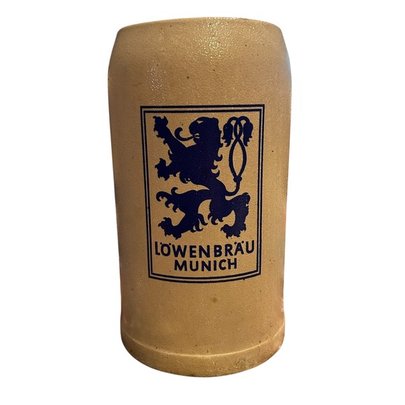 Lowenbrau Other - Vintage Lowenbrau Munich Stoneware Beer Stein 1 Liter Tankard Germany Pre WWII